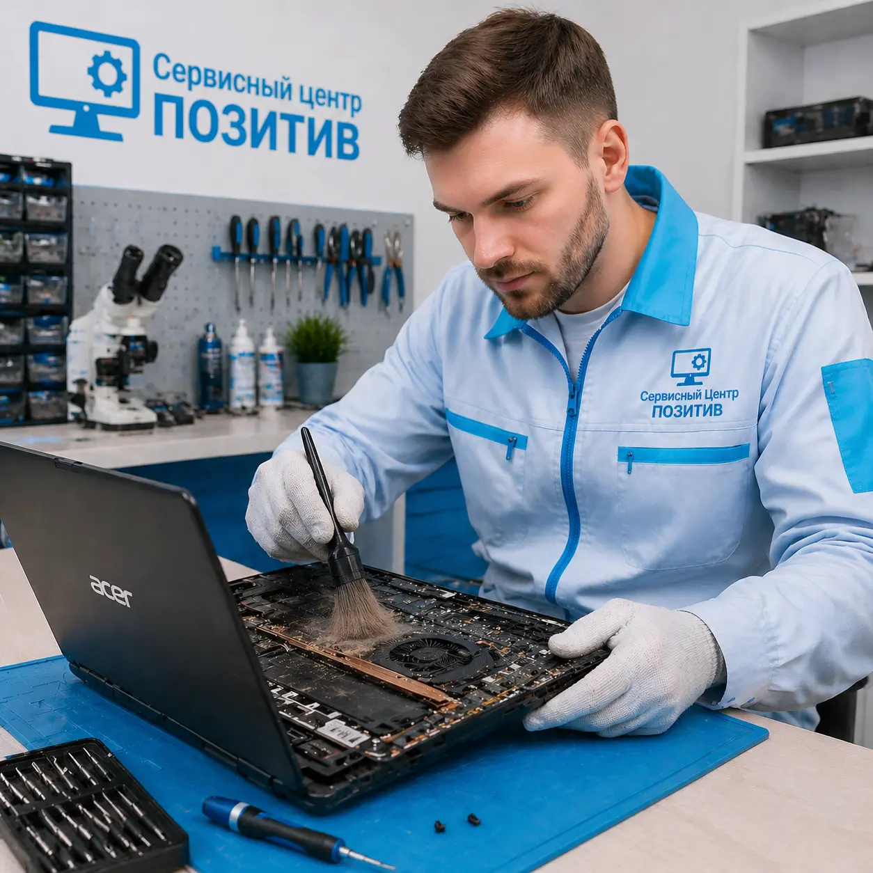 Чистка ноутбука Acer от пыли в Азове | Замена термопасты