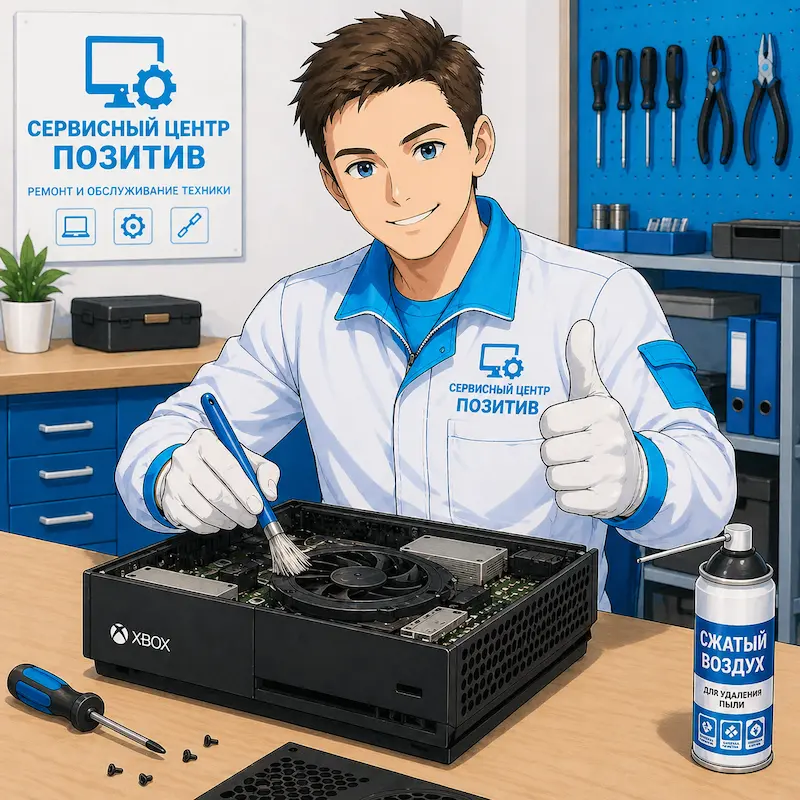 Чистка игровой приставки от пыли в Азове | Замена термопасты