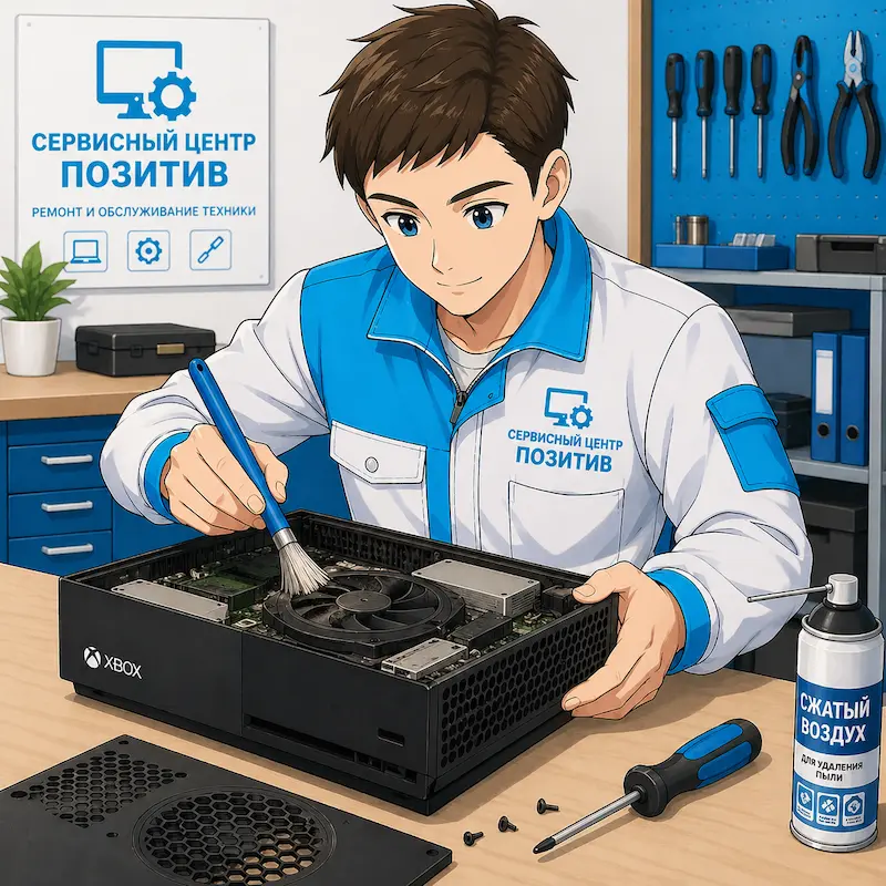 Чистка игровой приставки от пыли и замена термопасты в Азове