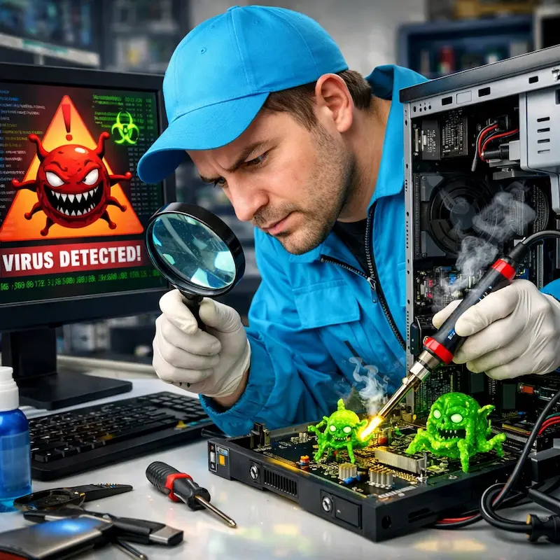 Вылечить компьютерный вирус в Азове